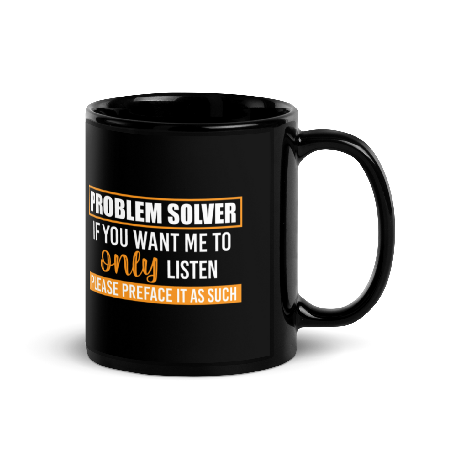 Problem Solver Black Glossy Mug KimUnity Soulutions 
